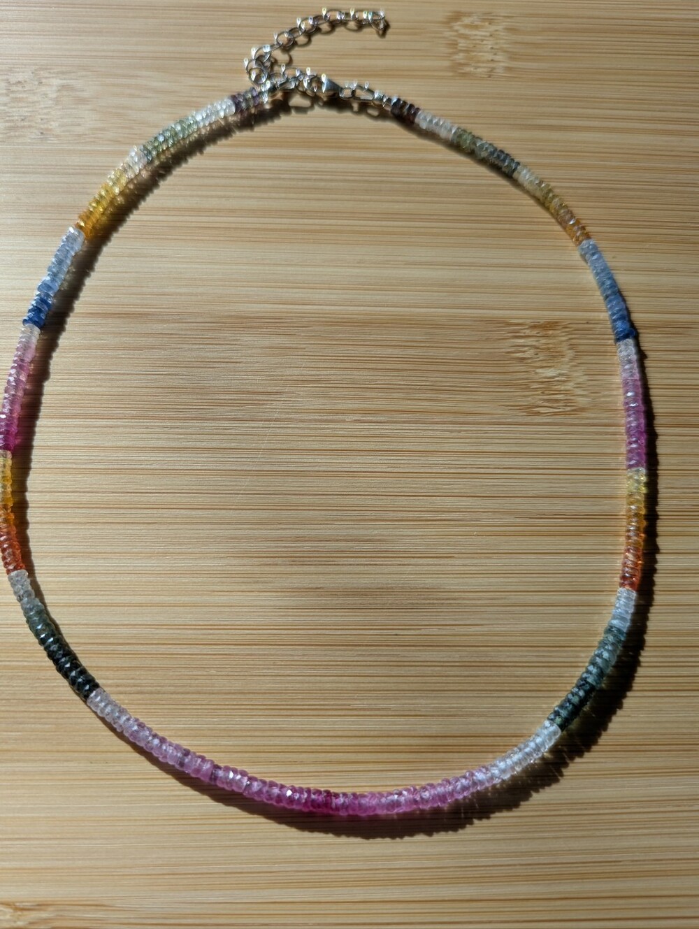 Genuine Sapphire Multi-Color Beaded Necklace